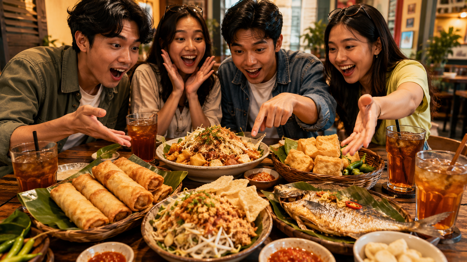 Sekelompok teman menikmati ragam kuliner viral Semarang