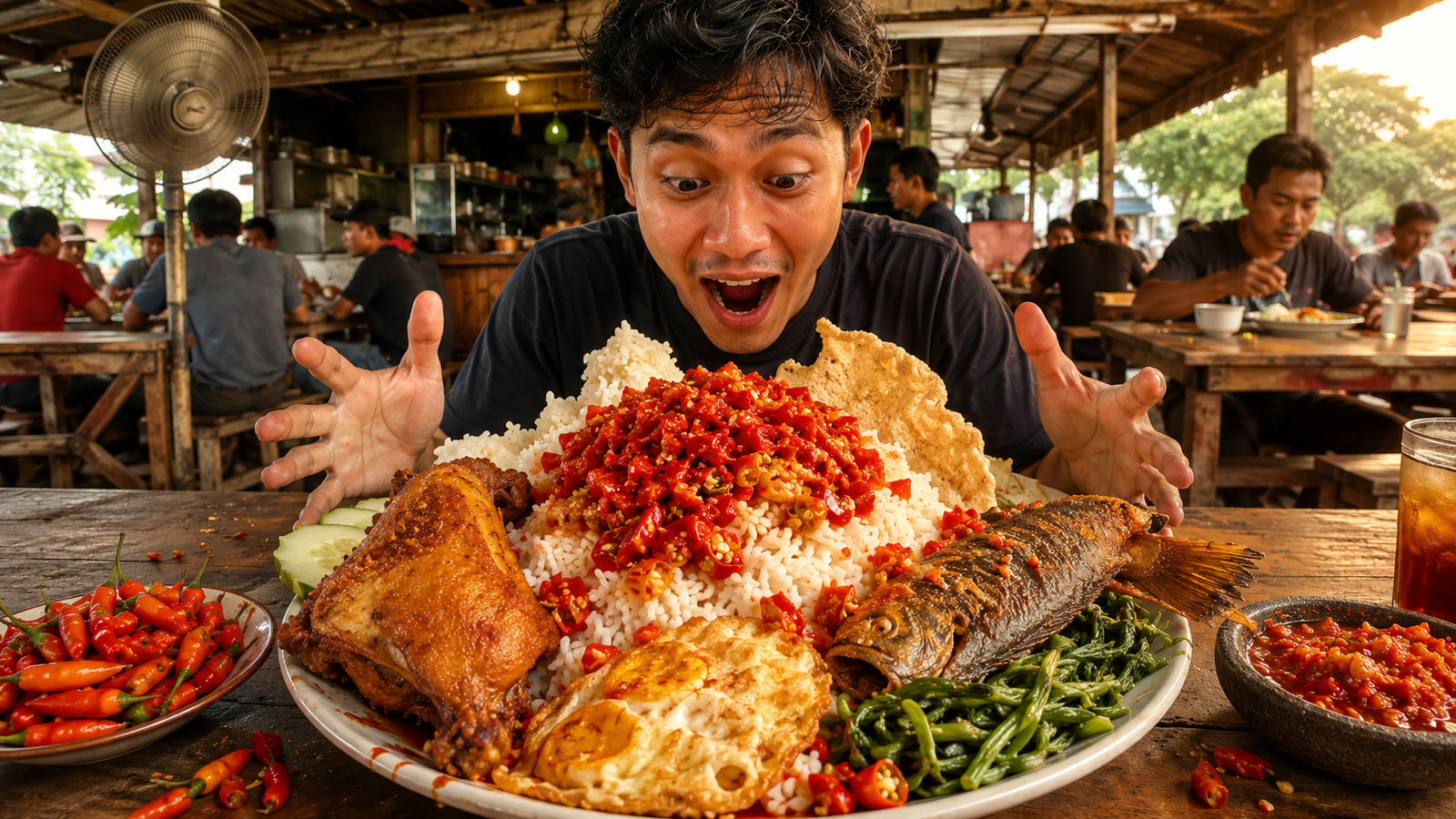 Hidden gem Pantura - Suasana lesehan di Ponggol Setan Tegal yang legendaris