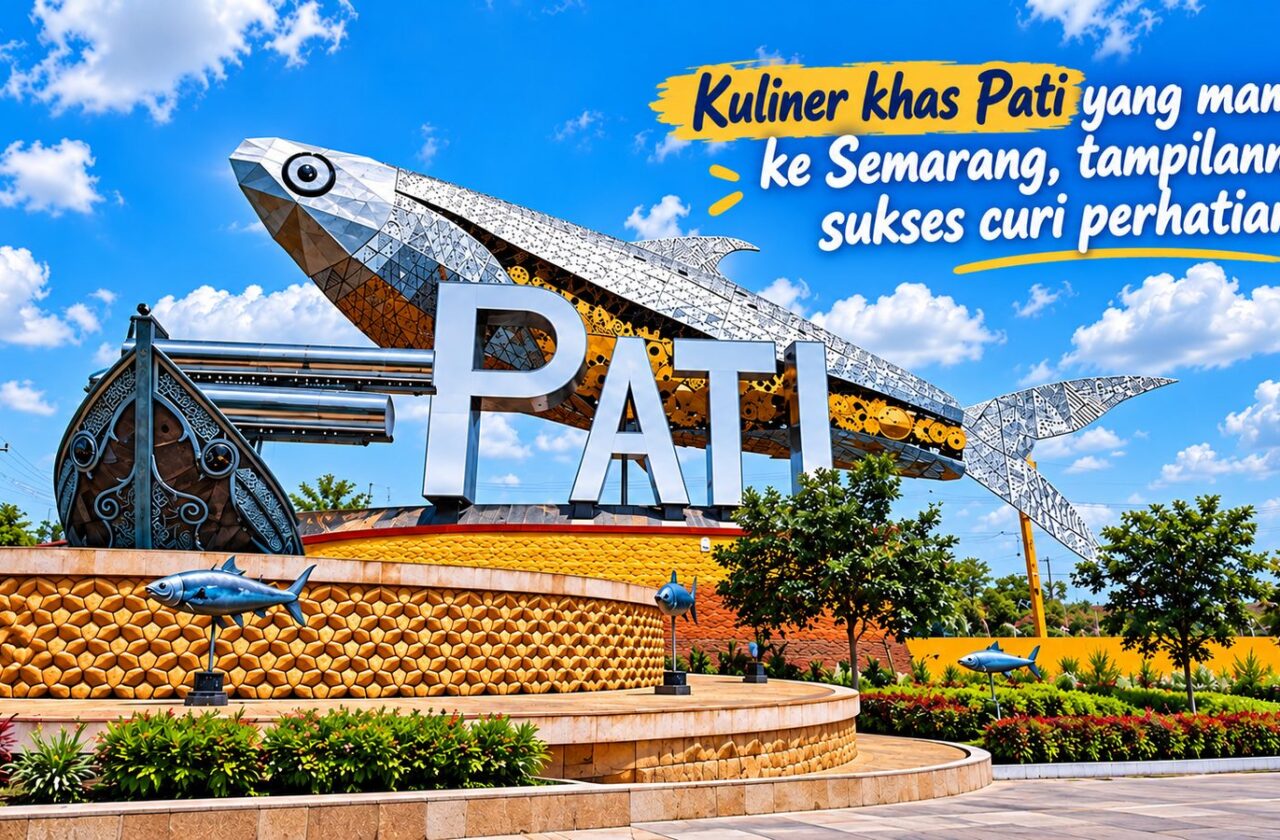 Ilustrasi ikon kota Pati, asal nasi gandul Semarang yang dibawa perantau Pati